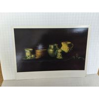 Открытка, 1984г. Хуан де Сурбаран. Натюрморт с мельницей для шоколада, 1640г. 14