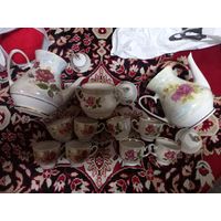 Кофейно-чайный сервиз Розы фарфор МФЗ Минск СССР разумный торг