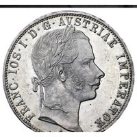 Австрийская империя 1 флорин 1860 A Император Франц Иосиф I. ННР MS62