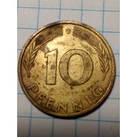 10 пфеннигов ФРГ 1990 G год