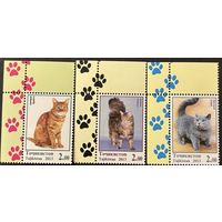 Марки Таджикистан 2013 . Фауна Кошки серия из 3 марок