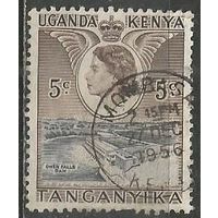 Кения Уганда и Танганьика. Королева Елизавета II. ГЭС на Ниле. 1954г. Mi#92.