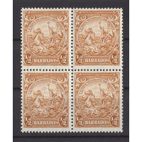 1938 Барбадос /Barbados** 0.5d стандарт Герб колонии Колесница Король Георг VI кварт SG#248с