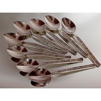 Ложки столовые. Мельхиор. Посеребрение. 8 ложек