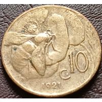 Италия 10 чентезимо, 1921    ( 2-2-8 )