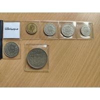 6 монет Швейцарии все разные