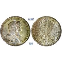 3 марки 1915 г. Саксен-Веймар-Эйзенах (1871 - 1918). Германия. 100 лет Великого Герцогства. NGC MS 64. Серебро. Редкие! КМ# 222