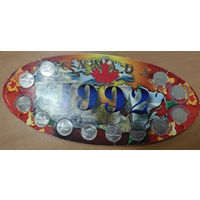 Канада набор монет 25 центов 1992 года. серия "Провинции" (12 монет) в буклете