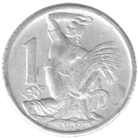 ЧЕХОСЛОВАЦКАЯ РЕСПУБЛИКА. 1 КРОНA 1950.