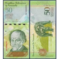 Венесуэла, 50 боливаров 2015 г., P-92k (05.11.2015, философ Симон Родригес), UNC
