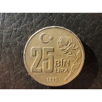Турция. 25 000 лир.1995. С 20 копеек. Распродажа коллекции. Смотрите другие лоты.