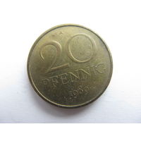 ГДР  20 пфеннигов  1989