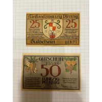 Нотгельд 25-50 пфеннигов. Германия. Веймарская республика Деренбург -0201
