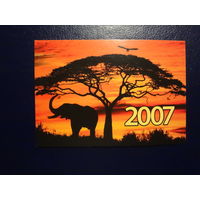 Календарик 2007 г.  Брестская типография.  Саванна.