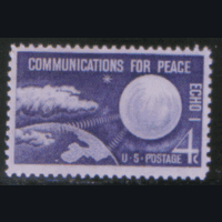 США. М. 803. 1960. Спутник. Связь. Коммуникации для мира. ЧиСт.