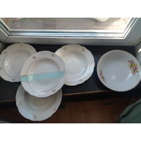 Тарелки грубокие 5 шт, 4 шт. 24 см. СССР ЗА ВСЕ