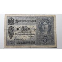 Германия, 5 марок 1917 г. Серия N. F.