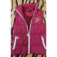 Куртка-жилетка бордо на флисе, на 4-6лет