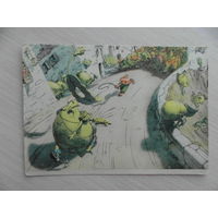 Открытка. Галей Е. М. Мультфильм. Сказка. Чиполлино. Бегство Лимона. 1956 г. Чистая.