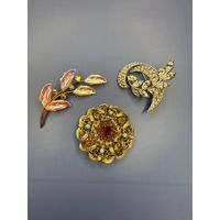 Старт с 1 рубля! Шикарные Брошки Чехия? 3 шт . Подписывайтесь , много торгов с 1 рубля и постоянное обновление ассортимента!