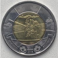 Канада 2 доллара 2016 г. 75 лет Битве за Атлантику