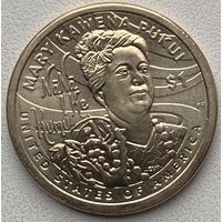 США 1 доллар 2025 г. Сакагавея. Мэри Кавена Пукуи. P + D. Цена за 1 шт.