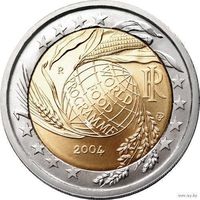 2 евро 2004 Италия Всемирная продовольственная программа UNC из ролла