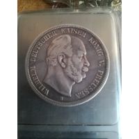 Монета Германии 5 марок 1876 года.