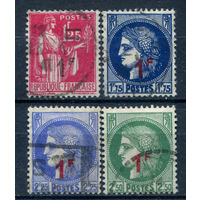 Франция - 1940/41г. - аллегория, надпечатки, 4 марки - 4 марки - гашёные [Mi 485, 488-490]. #2-Fr-59-KS-2