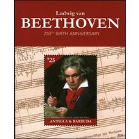 2020 Антигуа и Барбуда 5860/B813 250 лет Людвигу ван Бетховену 22,00 евро
