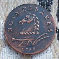 США 1 цент 1788 года. Nova Caesarea - Нью Джерси. Голова лошади и плуг. Щит. Предложи свою цену или обмен!