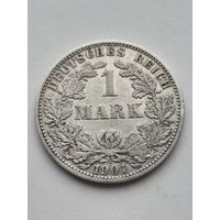1 марка 1901 года. Германия. Вильгельм II. Серебро 900. Монета не чищена. 45427