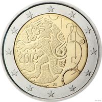 2 евро 2010 Финляндия 150 лет финской марке UNC из ролла