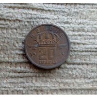 Werty71 Бельгия 20 сантимов 1954 Шахтёр Лампа