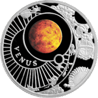 Торги. Серебро. Венера . 10 рублей , Solar System . Сонечная сістэма , Солнечная Система ,  2012 год .