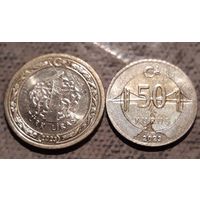 1 лира + 50 куруш 2023 Турция
