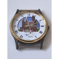 Новые !!! Часы Луч. Кварц. в упаковке и с документом. 1999 год. Красный костел. День. Ночь. солнышко и луна бегают между башенками.Новые . темный корпус.БОНУСОМ новая батарейка !!!