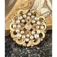 Винтажная брошь тяжелая