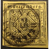 Старые немецкие земли. 1851г. Вюртемберг Mi2