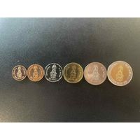 Таиланд НАБОР монет 25,50 сатанг 1,2,5,10 бат 2019-2021 Новый Король Рама Х UNC