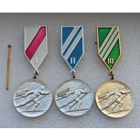 Медали спортивные. Комплект. Лыжные гонки.