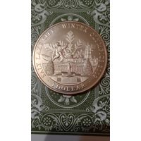 Острова Кука 1 доллар 2001 зимние Олимпийские игры 2002