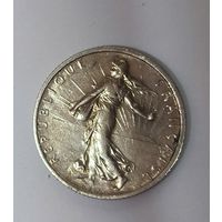 1 франк 1916 Франция серебро!