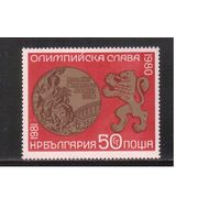 Болгария-1980  (Мих.2961) , ** , Спорт,  ОИ-1980, марка из блока