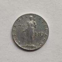 Ватикан 10 лир 1951 г.
