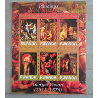 Серия блоков ДЕВУШКИ ИСКУССТВО КАРТИНЫ НЮ MNH