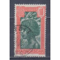 [632] Французские колонии. Мадагаскар 1930. Культура и быт.Женская прическа.10с. Гашеная марка.