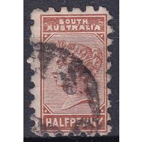 171.Aust. Великобритания. Австралийские штаты. Южная Австралия. Виктория. Стандарт. 1889 г. 1/2p. Mi.#51bA.