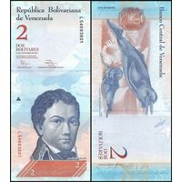 Венесуэла 2 боливара образца 2012 года UNC p88d серия L