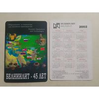 Карманный календарик. Белниилит-45 лет. 2002 год